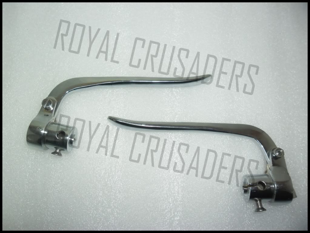 BRASS CHROMED INVERTED / REVERSE LEVERS PAIR 7/8" HANDLE BAR VINTAGE