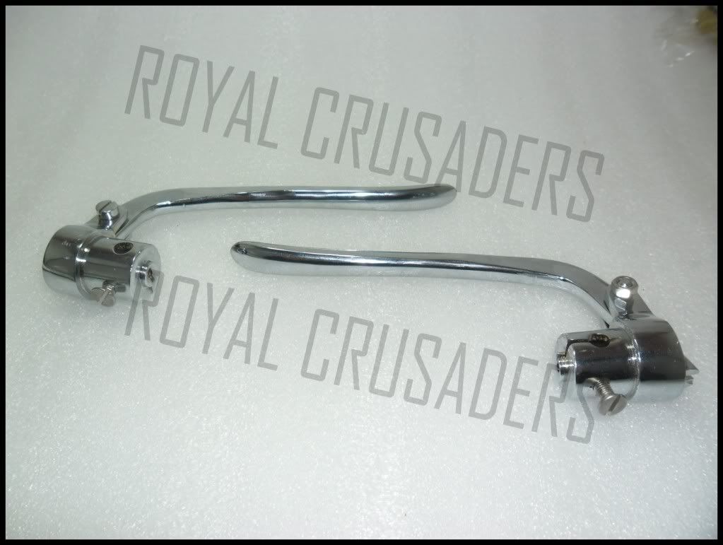 BRASS CHROMED INVERTED / REVERSE LEVERS PAIR 7/8" HANDLE BAR VINTAGE