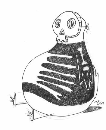 pudgy pigeon comic carlos santilllano,skeleton