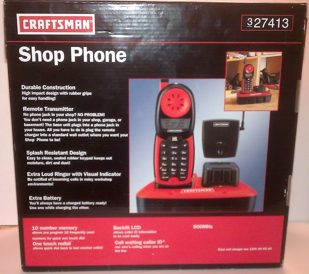 Craftsman 27413 900MHz Cordless Shop Phone Durable Construction Single Line New eBay