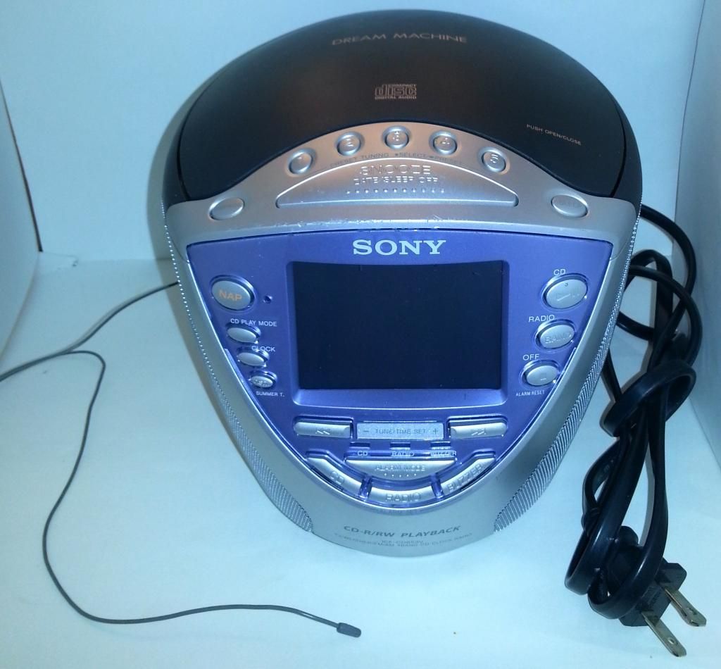 Sony DREAM MACHINE ICFCD853V CD CLOCK RADIO W/TV/WEATHER/FM/AM WORKS