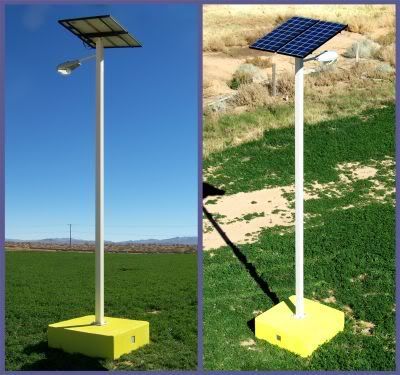 LED Streetlight Cobrahead unit part of a Solar power system photo CobraheadSolarUnitLEDtronics.jpg