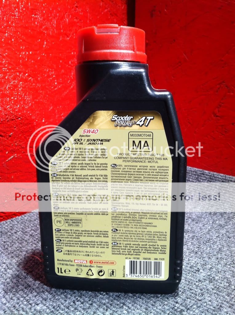 MOTUL 1L Scooter Power Synthese 4T 5W40 Engine Oil Moped Motion